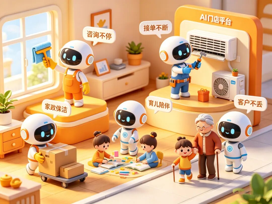 生涯服务业——AI 员工让门店平台：：征询不！！、接单不休、客户不丢